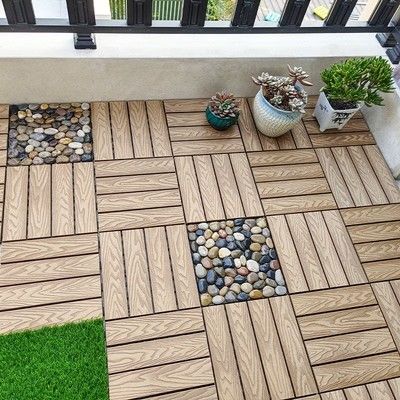 Antykorozyjne WPC DIY Decking 600MM Plastikowe deski tarasowe ogrodowe bez akcesoriów