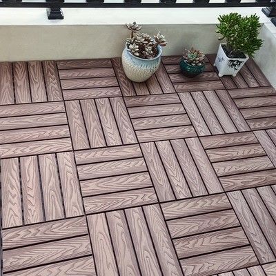 Antypoślizgowe WPC DIY Decking 600 X 300MM Taras ogrodowy Diy Wood Deck Tiles