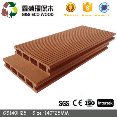 Non Biodegradable Hollow Wpc Decking Pests Proof Outdoor Composite Wood Flooring