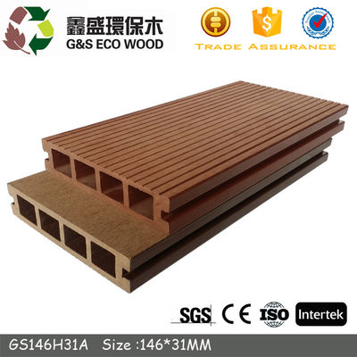 Model 3D WPC Hollow Decking Silna zdolność dostosowywania się do temperatury Eco Wood Composite Decking