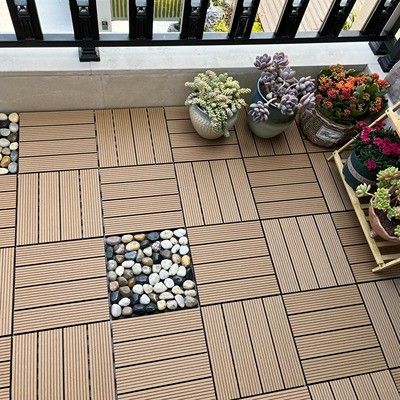 300X300MM brązowy WPC DIY deski tarasowe puste plastikowe deski tarasowe odporne na starzenie